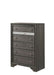 Traditional Style Full 5pc Storage Bedroom Set made with Wood in Gray- DTY Store