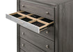 Traditional Style Full 5pc Storage Bedroom Set made with Wood in Gray - DTY Store