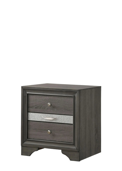 Traditional Style Full 5pc Storage Bedroom Set made with Wood in Gray - DTY Store