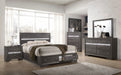 Traditional Style Full 5pc Storage Bedroom Set made with Wood in Gray - DTY Store
