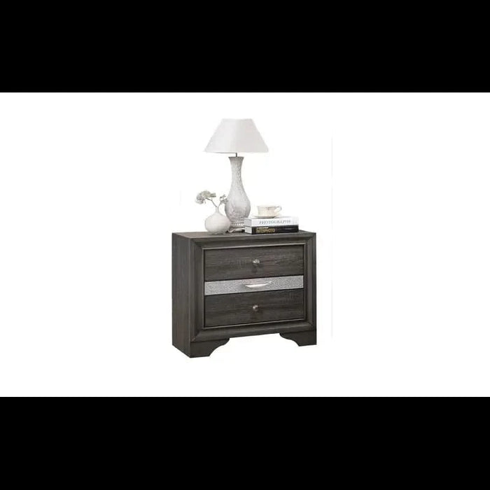 Traditional Style Full 5pc Storage Bedroom Set made with Wood in Gray - DTY Store