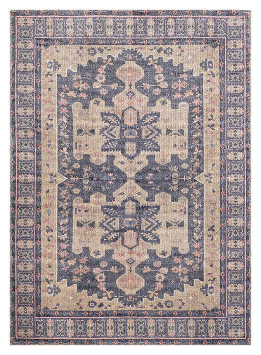Traditional, Transitional, Oriental, Medallion, Border, Distressed Textured Cut and Loop Pile 7'6' x 10' Rectangle Area Rug Default -DTYStore