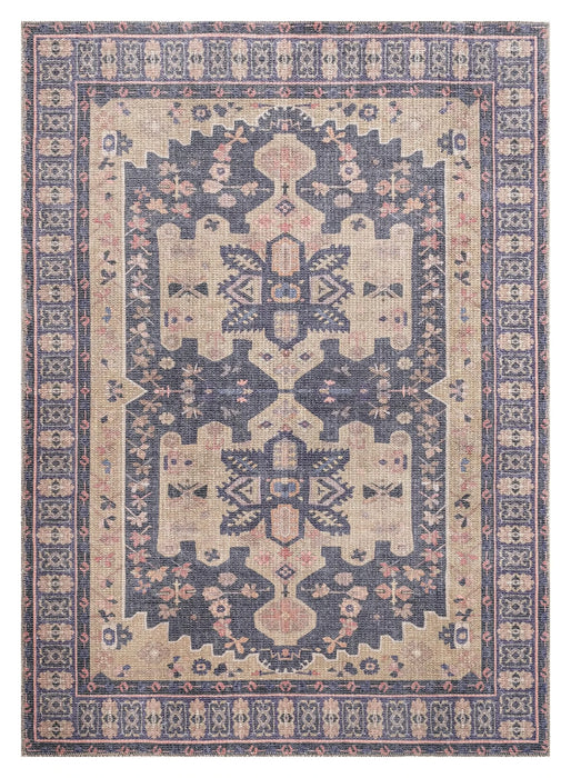 Traditional, Transitional, Oriental, Medallion, Border, Distressed Textured Cut and Loop Pile 7'6' x 10' Rectangle Area Rug Default -DTYStore