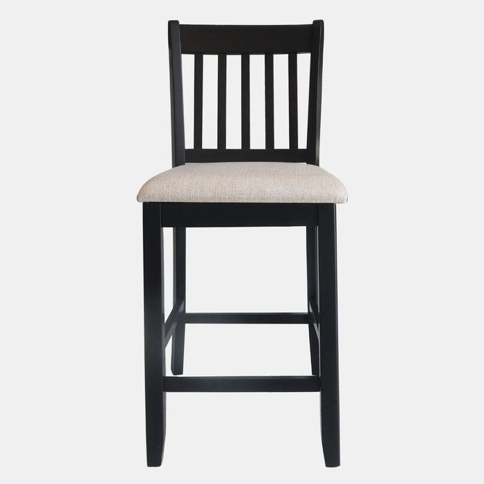 Transitional Rubberwood Dining Room Chairs Set of 2 with Slatted Back in Black Finish Default -DTYStore