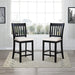 Transitional Rubberwood Dining Room Chairs Set of 2 with Slatted Back in Black Finish Default -DTYStore