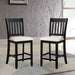Transitional Rubberwood Dining Room Chairs Set of 2 with Slatted Back in Black Finish Default -DTYStore