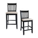 Transitional Rubberwood Dining Room Chairs Set of 2 with Slatted Back in Black Finish Default -DTYStore