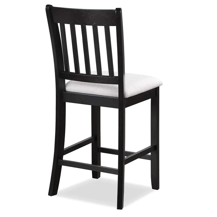 Transitional Rubberwood Dining Room Chairs Set of 2 with Slatted Back in Black Finish Default -DTYStore