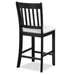 Transitional Rubberwood Dining Room Chairs Set of 2 with Slatted Back in Black Finish Default -DTYStore