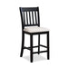 Transitional Rubberwood Dining Room Chairs Set of 2 with Slatted Back in Black Finish Default -DTYStore