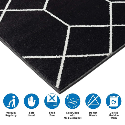 Trellis Geometric Woven Area Rug Default -DTYStore