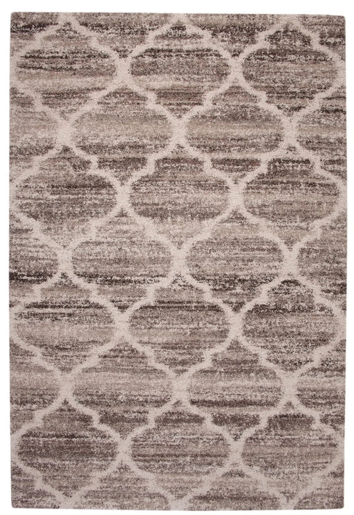 Trellis Ivory/Tan/Brown Area Rug 5x8 Default -DTYStore