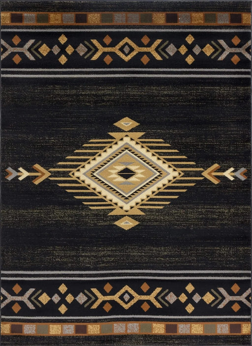 Tribes GC_YLS4001 Black 7 ft. 10 in. x 10 ft. 3 in. Southwest Area Rug Default -DTYStore
