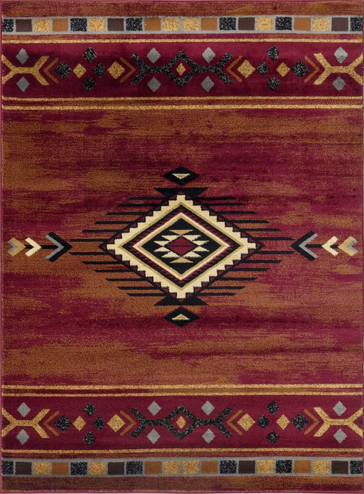 Tribes GC_YLS4002 Red 5 ft. 3 in. x 7 ft. 3 in. Southwest Area Rug Default -DTYStore