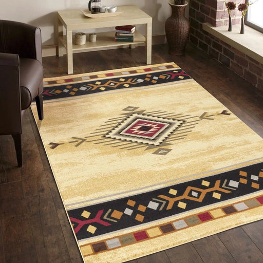 Tribes GC_YLS4003 Cream 2 ft. x 3 ft. Southwest Area Rug Default -DTYStore