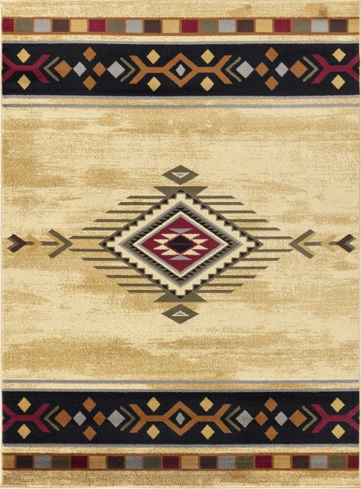 Tribes GC_YLS4003 Cream 7 ft. 10 in. x 10 ft. 3 in. Southwest Area Rug Default -DTYStore