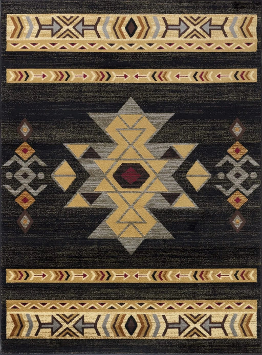 Tribes GC_YLS4004 Black 7 ft. 10 in. x 10 ft. 3 in. Southwest Area Rug Default -DTYStore