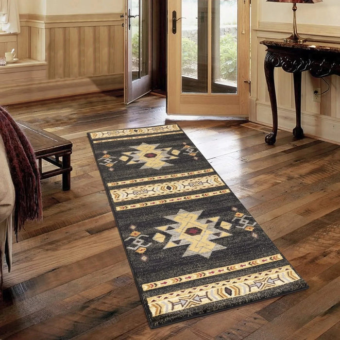 Tribes GC_YLS4004 Black 7 ft. 10 in. x 10 ft. 3 in. Southwest Area Rug Default -DTYStore