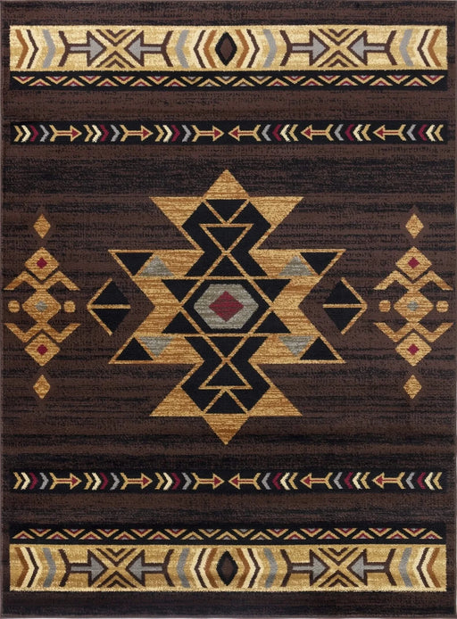 Tribes GC_YLS4005 Brown 2 ft. x 3 ft. Southwest Area Rug Default -DTYStore