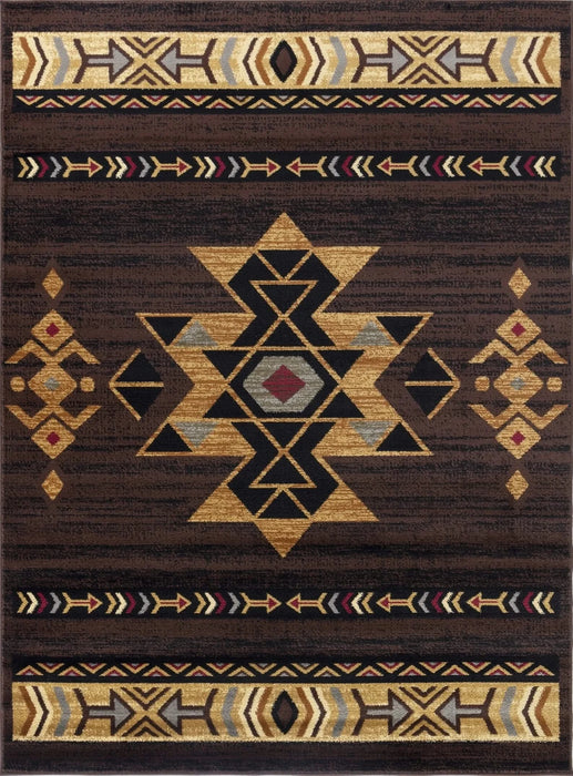 Tribes GC_YLS4005 Brown 2 ft. x 3 ft. Southwest Area Rug Default -DTYStore