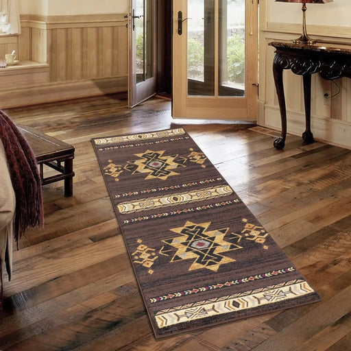 Tribes GC_YLS4005 Brown 7 ft. 10 in. x 10 ft. 3 in. Southwest Area Rug Default -DTYStore