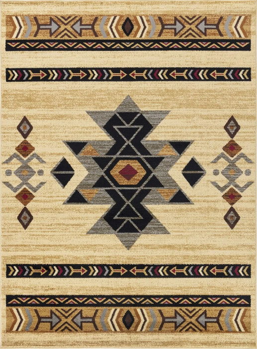 Tribes GC_YLS4006 Cream 7 ft. 10 in. x 10 ft. 3 in. Southwest Area Rug Default -DTYStore