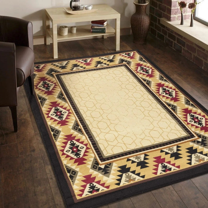 Tribes GC_YLS4007 Cream 7 ft. 10 in. x 10 ft. 3 in. Southwest Area Rug Default -DTYStore