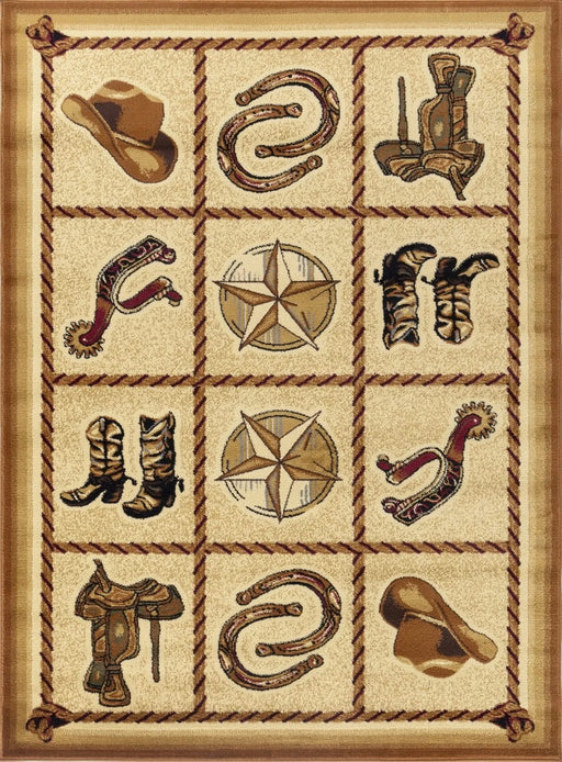 Tribes GC_YLS4010 Beige 7 ft. 10 in. x 10 ft. 3 in. Southwest Area Rug Default -DTYStore