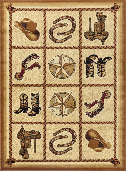 Tribes GC_YLS4010 Beige 7 ft. 10 in. x 10 ft. 3 in. Southwest Area Rug Default -DTYStore