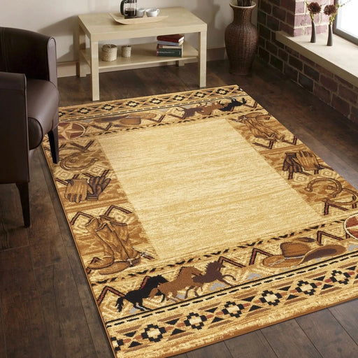 Tribes GC_YLS4011 Beige 7 ft. 10 in. x 10 ft. 3 in. Southwest Area Rug Default -DTYStore