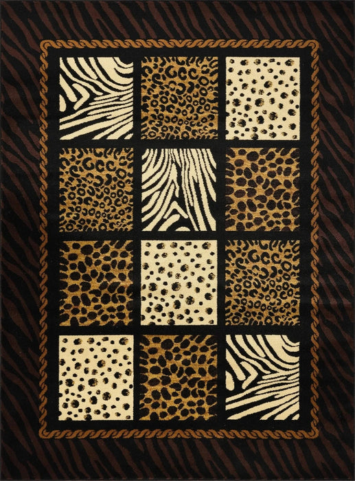 Tribes GC_YLS4012 Multi 7 ft. 10 in. x 10 ft. 3 in. Animal Print Area Rug Default -DTYStore