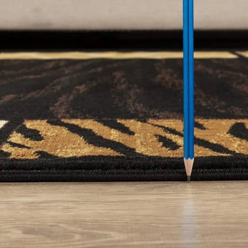 Tribes GC_YLS4013 Black 7 ft. 10 in. x 10 ft. 3 in. Animal Print Area Rug Default -DTYStore