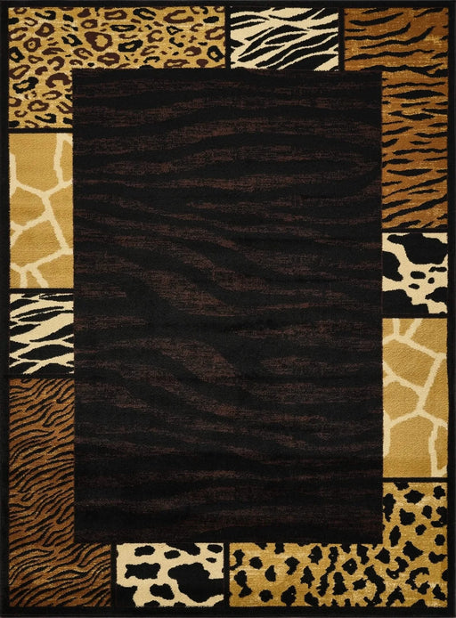 Tribes GC_YLS4013 Black 7 ft. 10 in. x 10 ft. 3 in. Animal Print Area Rug Default -DTYStore