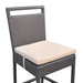 Tropez Outdoor Patio Wicker Barstool with Water Resistant Beige Fabric Cushions Default -DTYStore