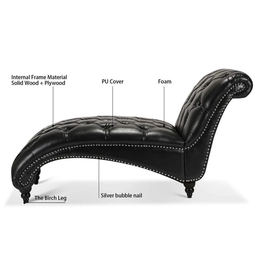 Tufted Armless Chaise Lounge Default -DTYStore