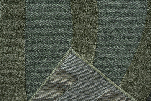 Tweed Berkley Green Polyester High-Low Area Rug Default -DTYStore
