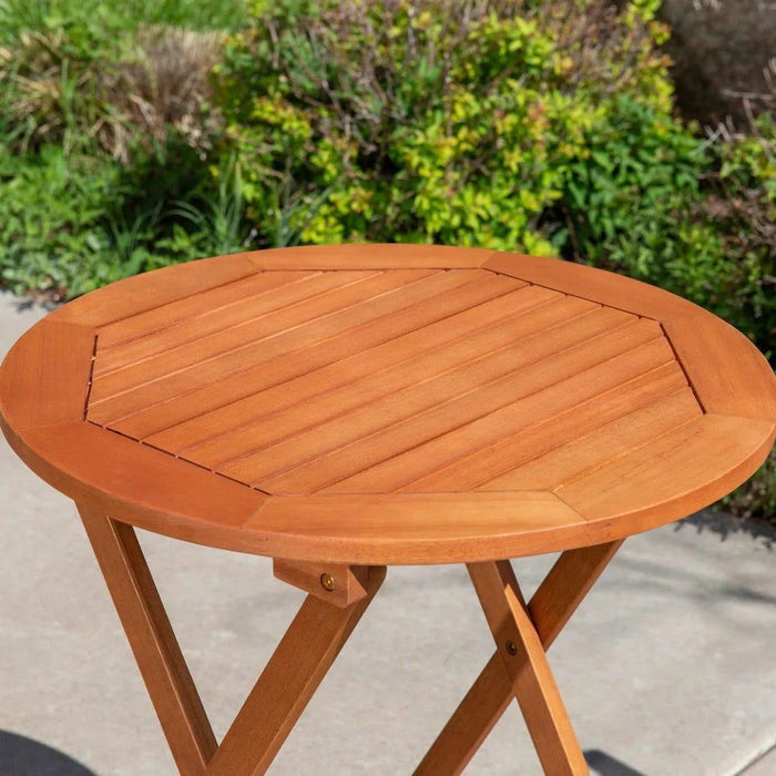 Twin Lakes Eucalyptus Outdoor 3-Piece Café Bistro Set -DTYStore