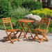 Twin Lakes Eucalyptus Outdoor 3-Piece Café Bistro Set Square Espresso -DTYStore
