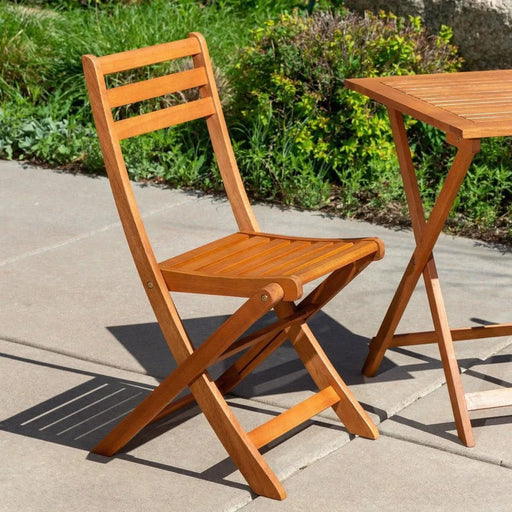 Twin Lakes Eucalyptus Outdoor 3-Piece Café Bistro Set -DTYStore