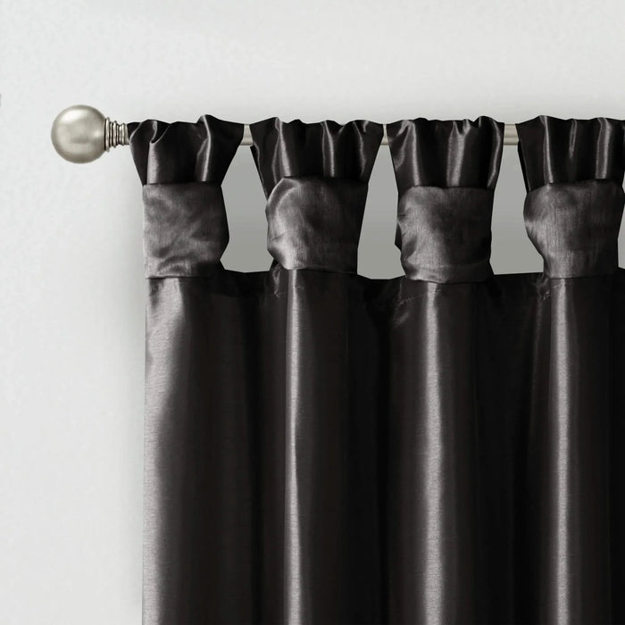 Twist Tab Lined Window Curtain Panel Black 50x108' Default -DTYStore