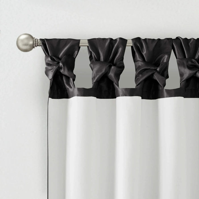 Twist Tab Lined Window Curtain Panel Black 50x108' Default -DTYStore