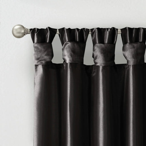 Twist Tab Lined Window Curtain Panel Black 50x120' Default -DTYStore