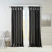 Twist Tab Lined Window Curtain Panel Black 50x120' Default -DTYStore