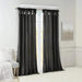 Twist Tab Lined Window Curtain Panel Black 50x120' Default -DTYStore