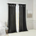 Twist Tab Lined Window Curtain Panel Black 50x95'- DTY Store