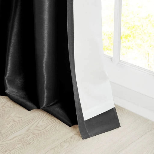 Twist Tab Lined Window Curtain Panel Black 50x95' Default -DTYStore