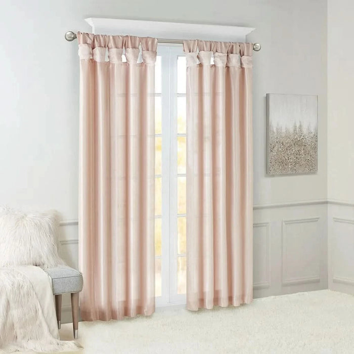 Twist Tab Lined Window Curtain Panel Blush 50x120' - DTY Store