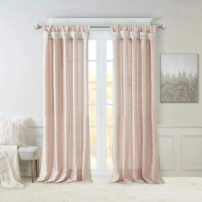 Twist Tab Lined Window Curtain Panel Blush 50x84' Default -DTYStore