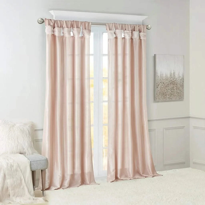 Twist Tab Lined Window Curtain Panel Blush 50x84' Default -DTYStore