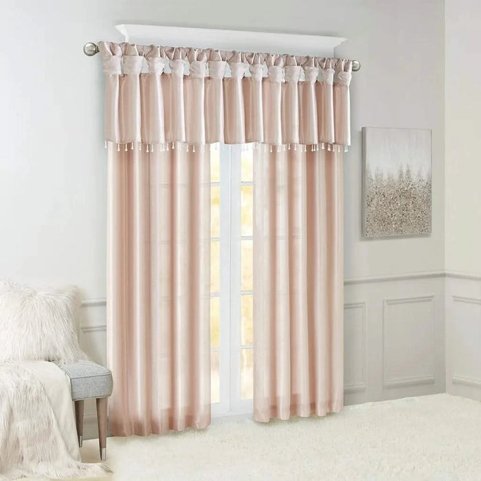 Twist Tab Lined Window Curtain Panel Blush 50x84' Default -DTYStore